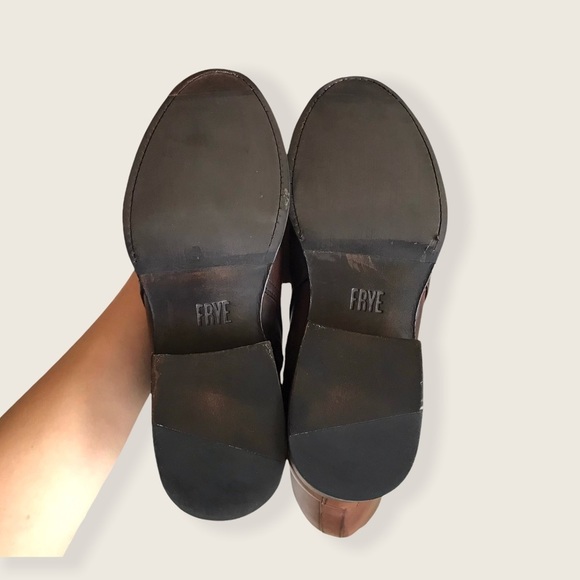 Frye Jordan Strap Cognac Leather Tall Riding Boots - Picture 14 of 15